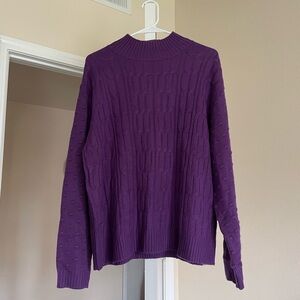 Purple Cable Knit Sweater